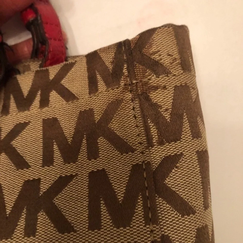 Michael kors brown monogram signature tote bag
